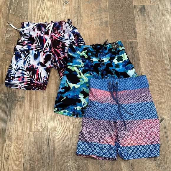 Just Bones Boardwear Boys Printed Swim Trunks Size 8 - Picture 1 of 9